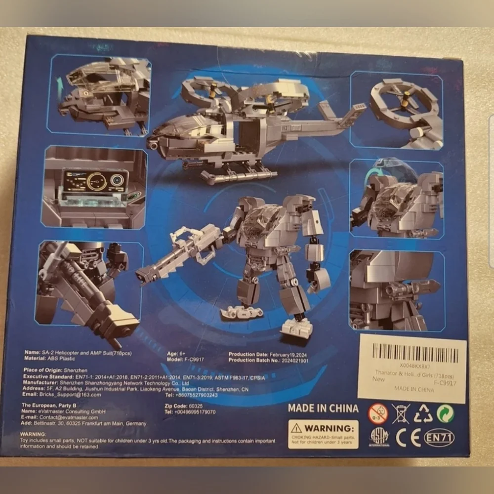 AMP Suit & Helicopter Building Block Movie Series Robot And Plane Model Toy 6+